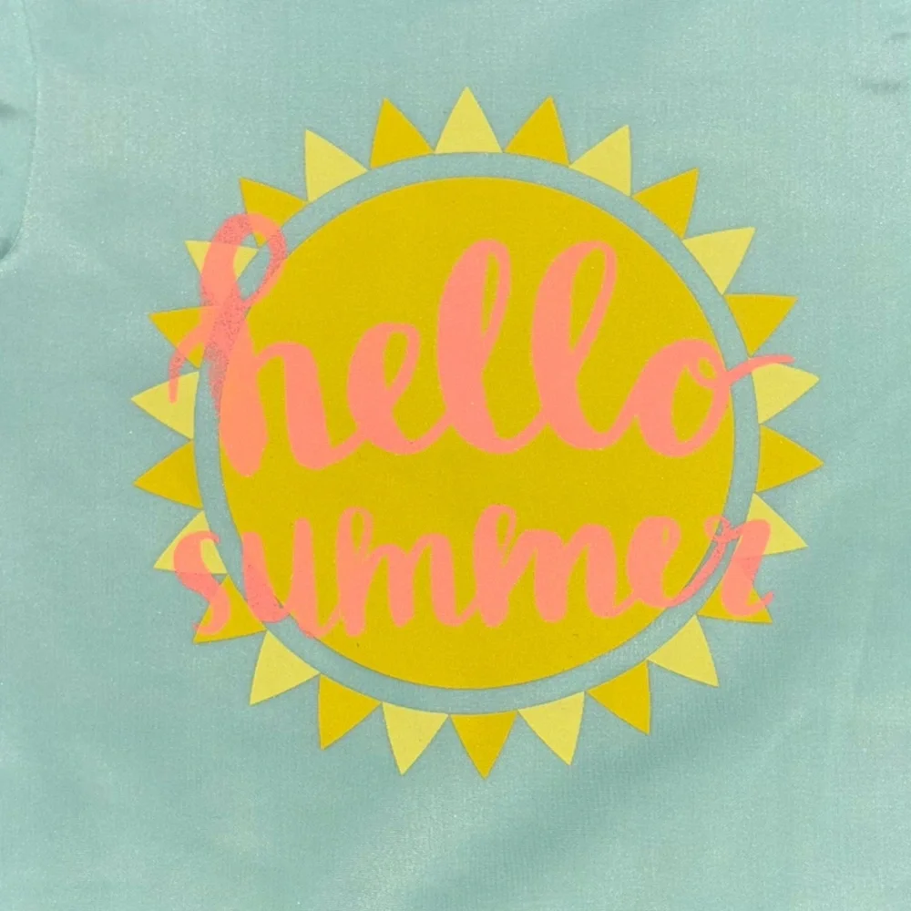Cat & Jack ~ Teal Swim Shirt Cover Up UV Protectant with Sun Graphic 2T NWOT